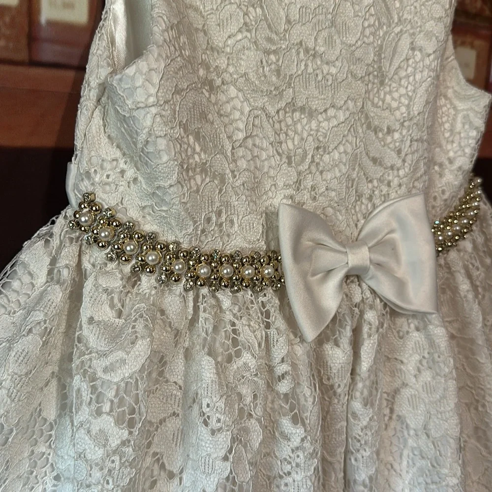 American Princess Lace Flower Girl Dress Easter Wedding Formal Girls 5